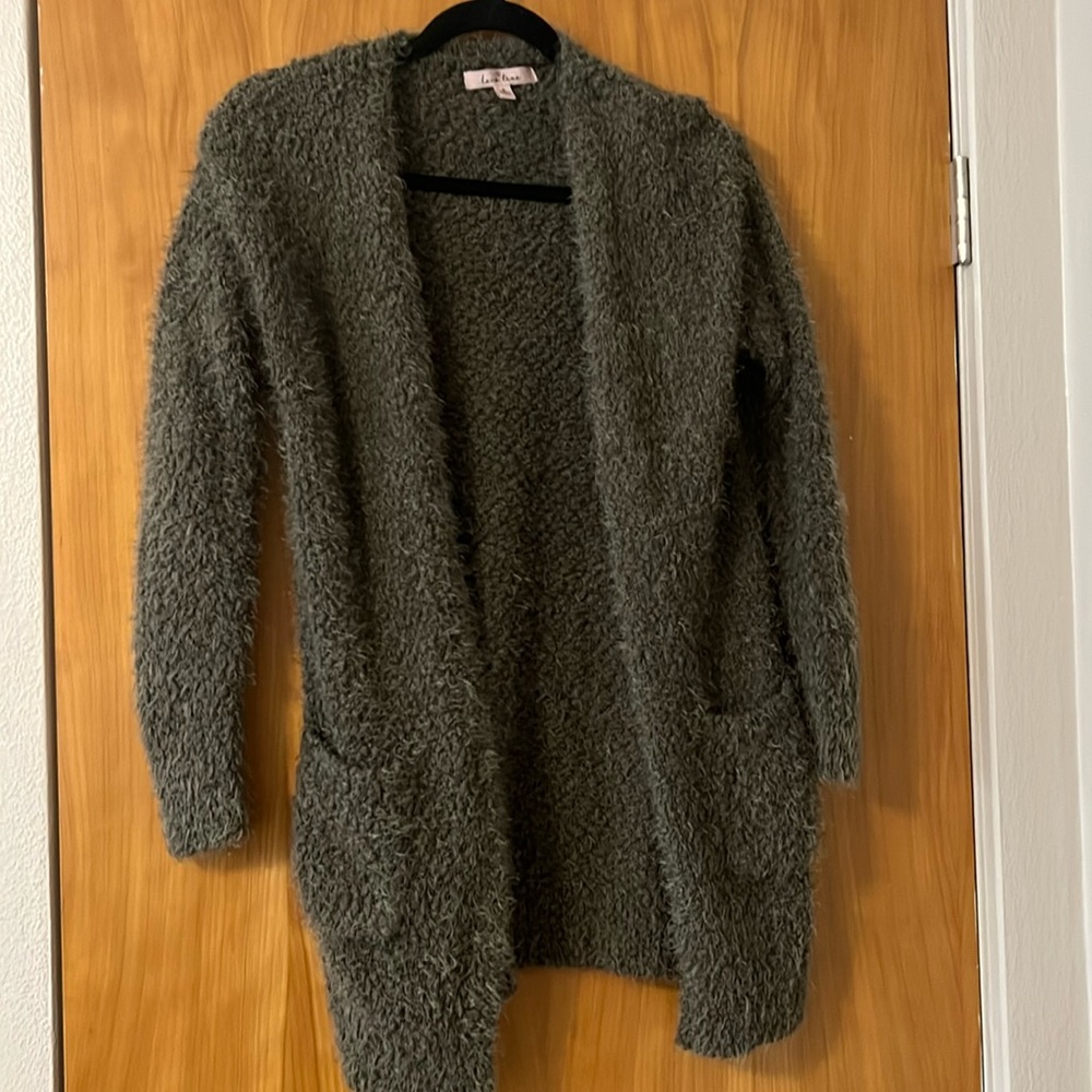 Fall With Me Popcorn Cardigan - Olive